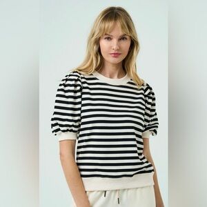 Vine&Love sweater. Gray and white stripe. Size M. like new.